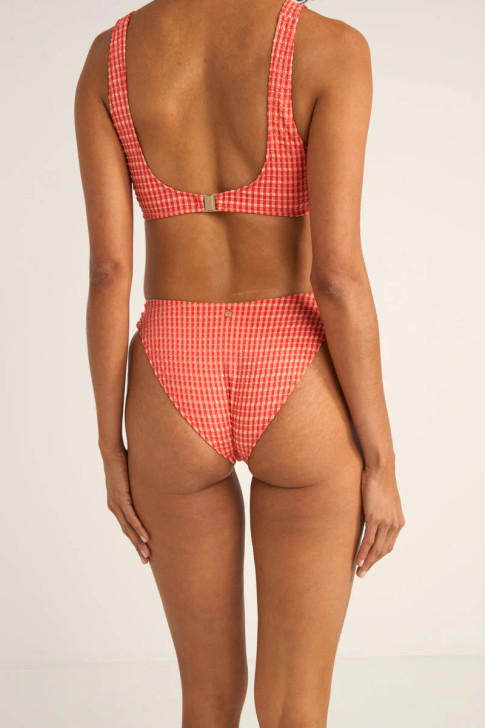 RHYTHM LOLA CHECK SOFT SIDE HOLIDAY BIKINI BOTTOM
