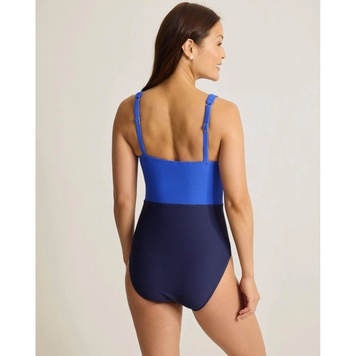 TOMMY BAHAMA OCEAN POINT COLORBLOCK SQUARE NECK ONE PIECE
