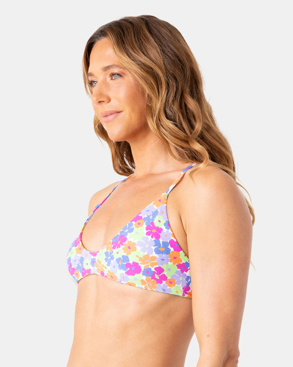 ROXY CALIFORNIA DREAMIN REVERSIBLE ATHLETIC TRIANGLE BIKINI TOP
