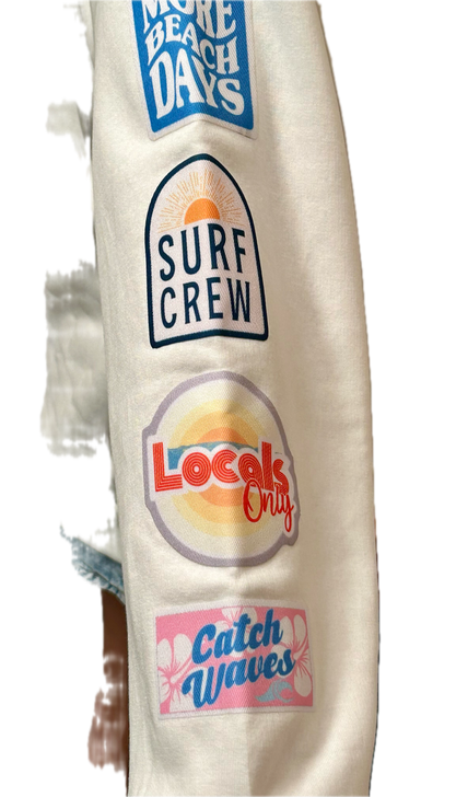 OBX SURFWASH CREW WITH PATCHES SWEATSHIRT