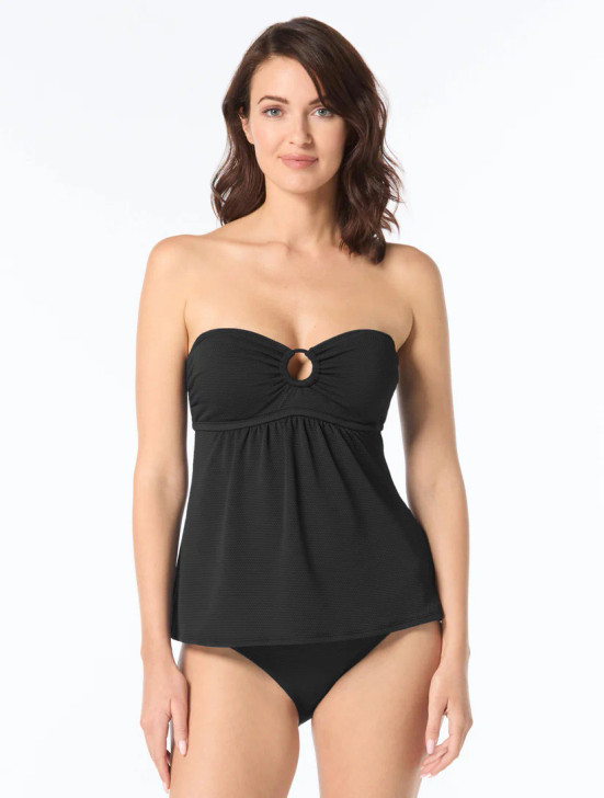 BEACH HOUSE ISABELLA RING FRONT TEXTURED TANKINI - PIQUE SOLIDS