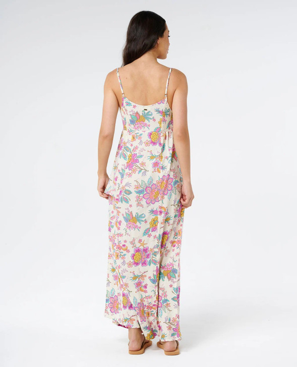 RIP CURL HALF MOON BAY SHIRRED SIDE MAXI DRESS