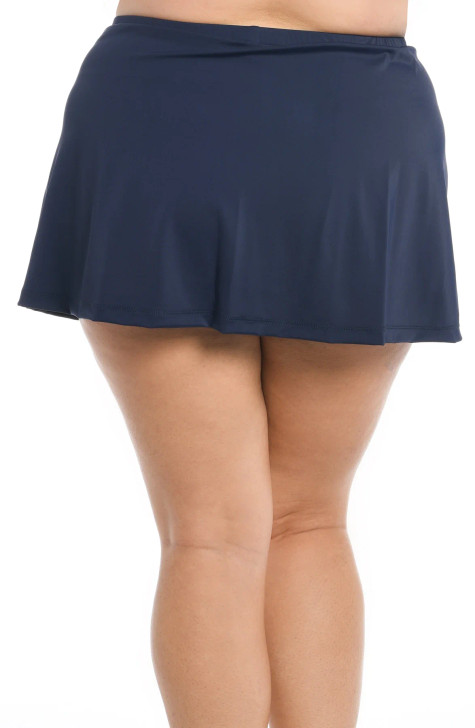 MAXINE SOLID SKIRTED BOTTOM (16W-20W) - INDIGO