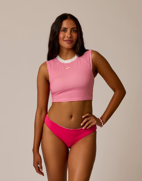 CARVE DESIGNS ST BARTH REVERSIBLE BOTTOM - MELON STRIPE/WATERMELON
