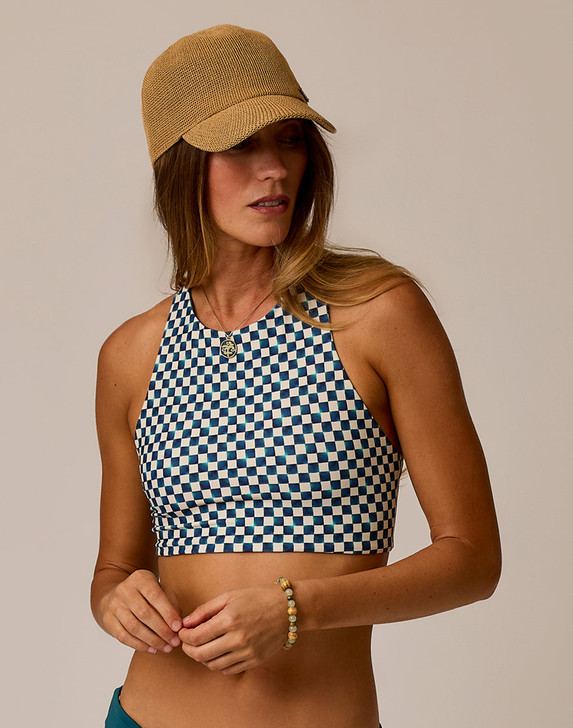 CARVE DESIGNS SANITAS COMPRESSION REVERSIBLE TOP - SURFSIDE/NIGHTDIVE