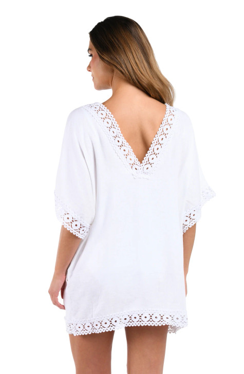LA BLANCA LAKESIDE LINEN SHORT SLEEVE TUNIC