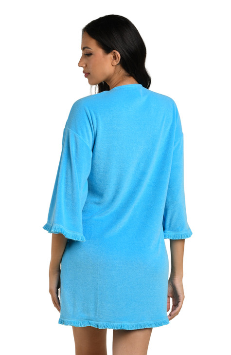 LA BLANCA WILD NOMAD WOOD TOGGLE FRONT TUNIC - SKY