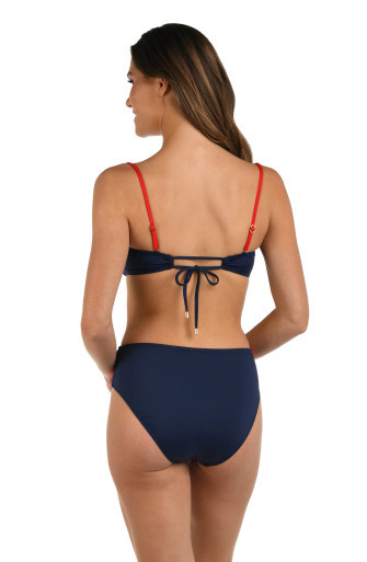 LA BLANCA MISS AMERICANA KNOT FRONT BANDEAU BIKINI TOP