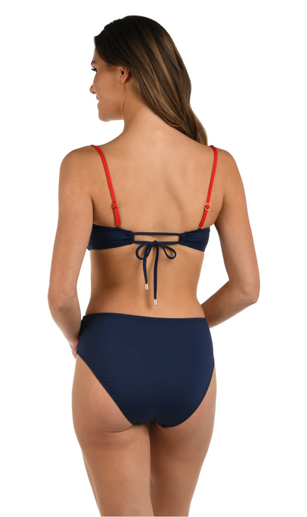 LA BLANCA MISS AMERICANA KNOT FRONT BANDEAU BIKINI TOP
