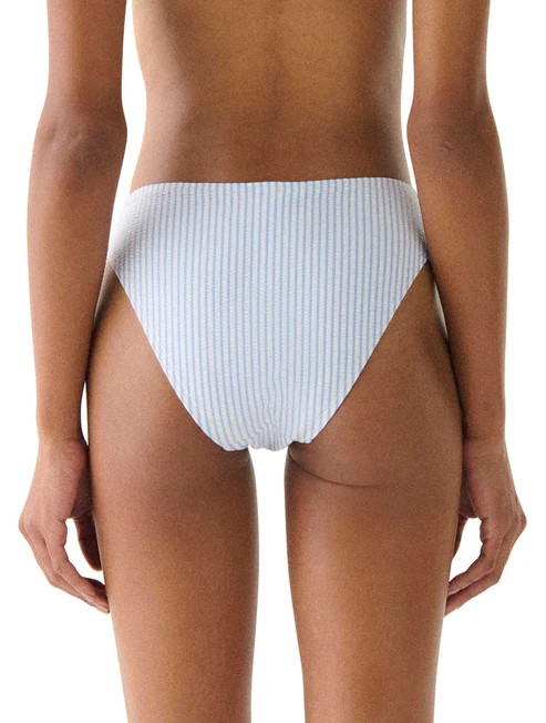 KATE SPADE TIDAL STRIPE HIGH CUT BIKINI BOTTOM