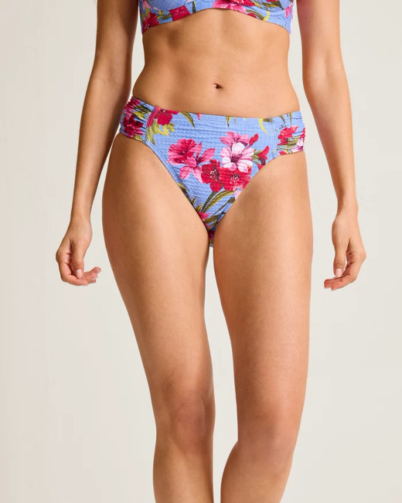 TOMMY BAHAMA TROPIC ISLES CHAMBRAY BEACH SHIRRED HIPSTER BIKINI BOTTOM