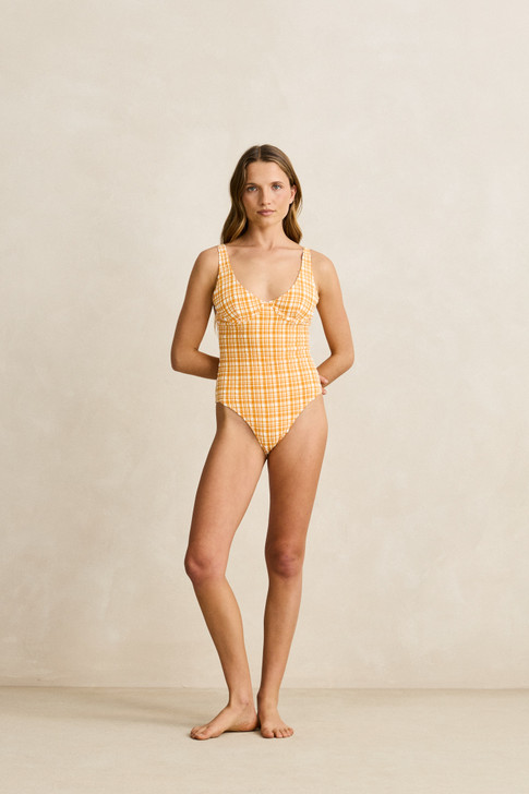 RHYTHM LONDON CHECK UNDERWIRE ONE PIECE