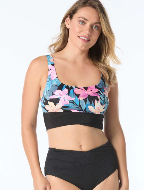 BEACH HOUSE SPORT BALA CROP TEXTURED BIKINI TOP - WILD CALYPSO