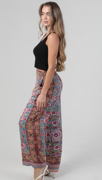 ANGIE PRINTED WIDE LEG PANTS