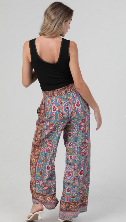 ANGIE PRINTED WIDE LEG PANTS