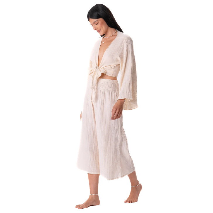 LOTUS & LUNA LAGOON CROPPED PANT - CREAM
