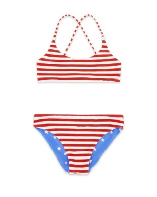 FEATHER 4 ARROW WAVERLY REVERSIBLE BIKINI - TRUE RED (6-12)
