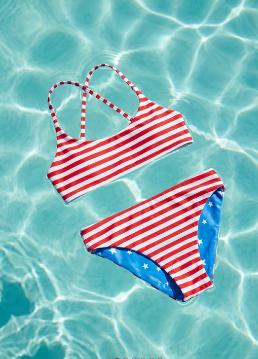FEATHER 4 ARROW WAVERLY REVERSIBLE BIKINI - TRUE RED (6-12)
