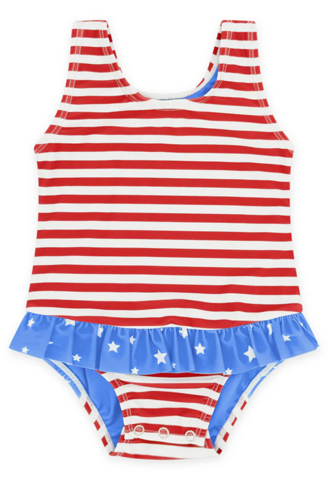 FEATHER 4 ARROW SUN BABE ONE PIECE - TRUE RED (2T-4T)