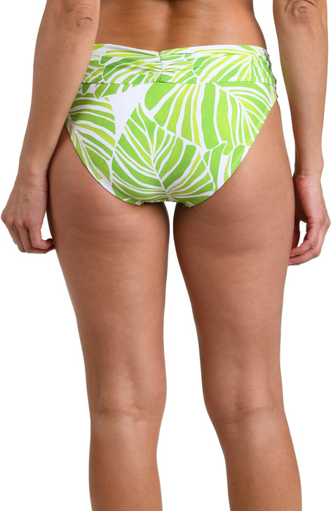 LA BLNACA SERENE PALM RUCHED BAND HIPSTER BIKINI BOTTOM