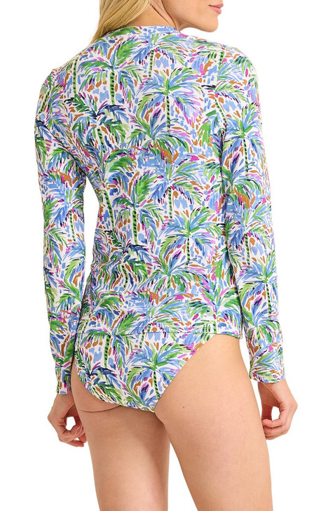 TOMMY BAHAMA POOLSIDE PALMS ZIP FRONT LONG SLEEVE RASHGUARD