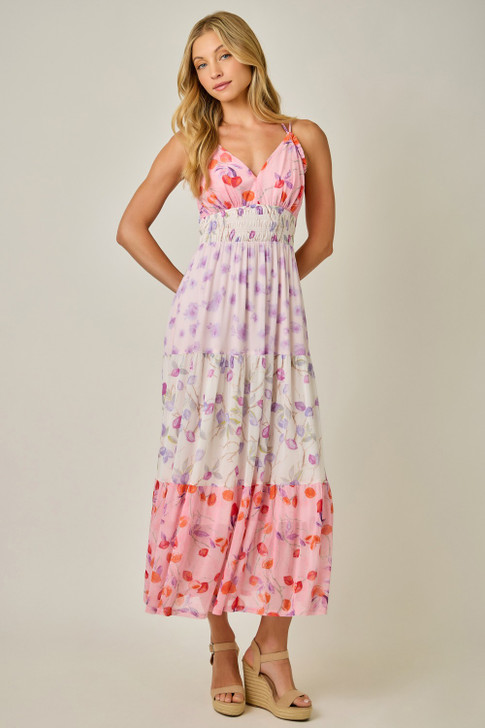 MYSTREE MESH TIERED DRESS