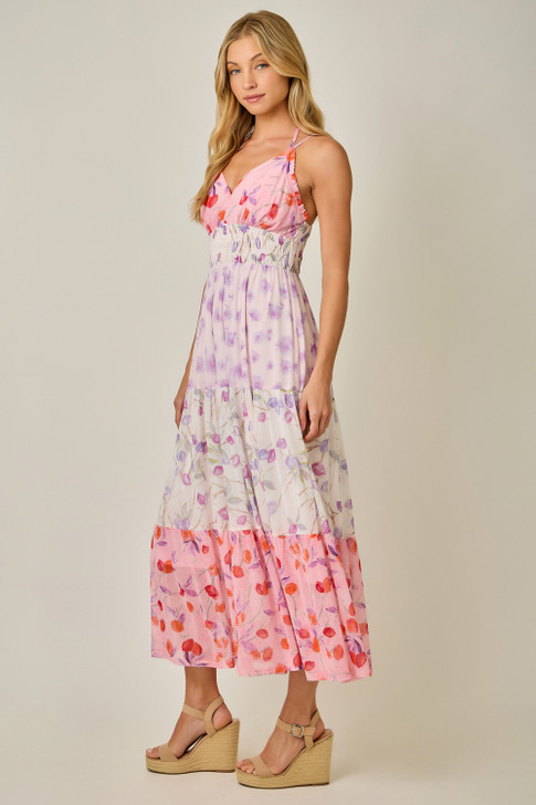 MYSTREE MESH TIERED DRESS