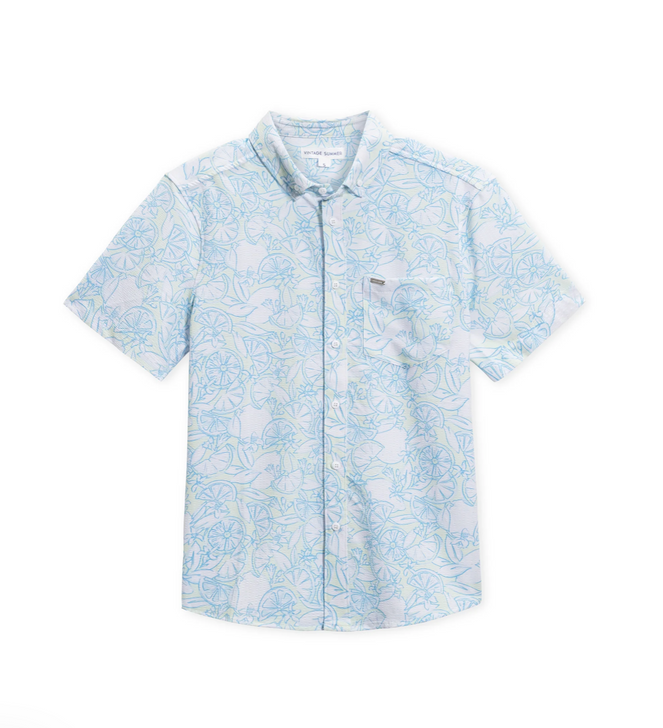 VINTAGE SUMMER BOYS LIME BUTTON UP SHIRT