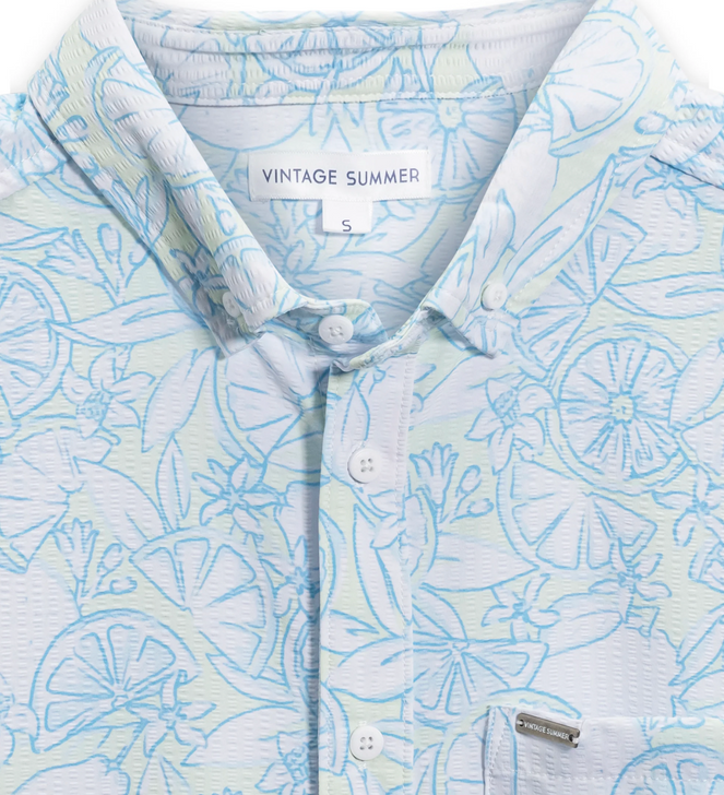 VINTAGE SUMMER BOYS LIME BUTTON UP SHIRT