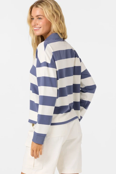 O'NEILL O'RIGINALS KYRA LONG SLEEVE CROP POLO TOP