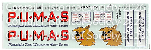 CR 62894- Class F30A "P.U.M.A.S Car" HO Decal set