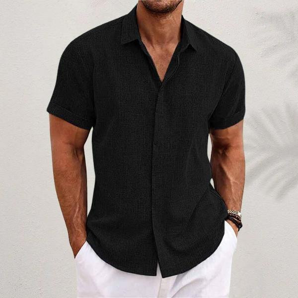 Chemise 123 Taille 38 Noire 100% Lin - Occasion Très Bon état