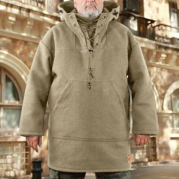 Manteau Uni à Cordon de Serrage zaxx