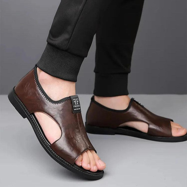 Sandales Plates en Cuir Sandales Plates en Cuir zaxx