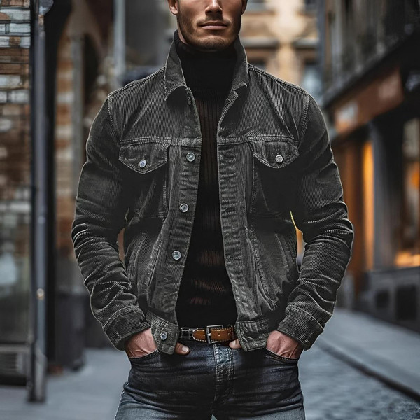 Veste Unie en Velours Côtelé zaxx