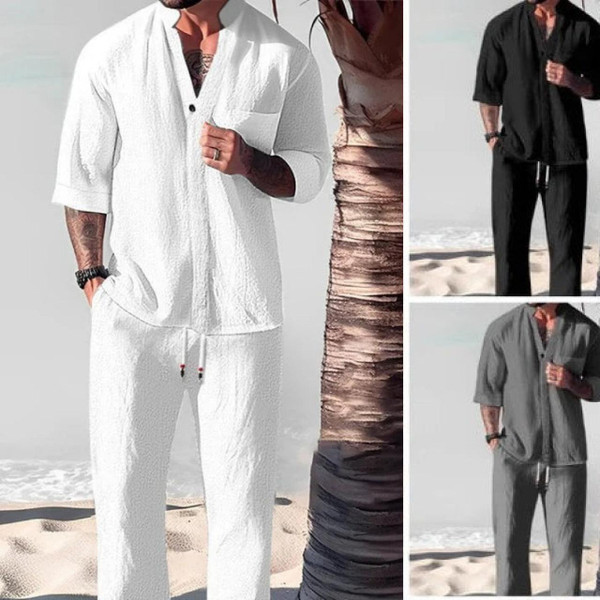Ensemble Deux Pièces en Coton : Haut et Pantalon Ensemble Deux Pièces en Coton : Haut et Pantalon zaxx