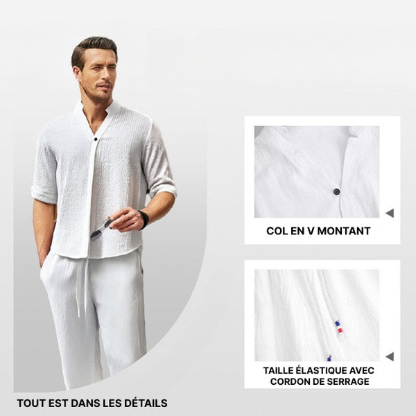 Ensemble Deux Pièces en Coton : Haut et Pantalon Ensemble Deux Pièces en Coton : Haut et Pantalon zaxx