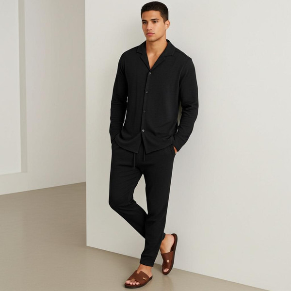 Ensemble Homme En Lin Laluna™ – Look d'Été Élégant zaxx