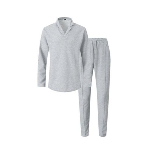 Élégant Ensemble pour Homme en Coton, Composé d'une Chemise À Col et d'un Pantalon À Cordon Cotrelio™ Élégant Ensemble pour Homme en Coton, Composé d'une Chemise À Col et d'un Pantalon À Cordon Cotrelio™ zaxx