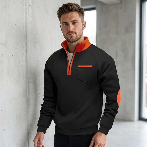 Pull Confortable pour Homme à Demi-zip et Col Montant – Softor™ zaxx