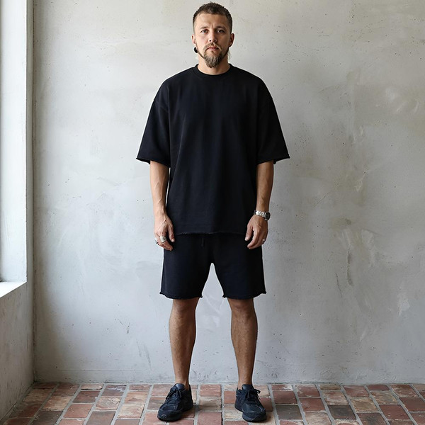 Ensemble Homme Décontracté T-Shirt Oversize Et Short Coupe Ample Style Urbain – Dynora™ zaxx