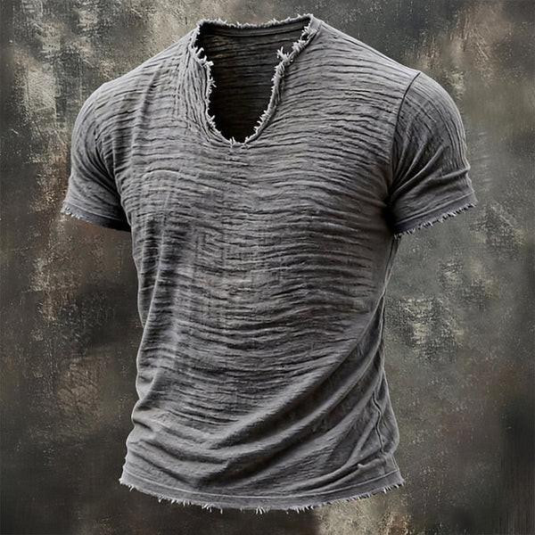 T-shirt Vintage à Col V – Varel™ zaxx