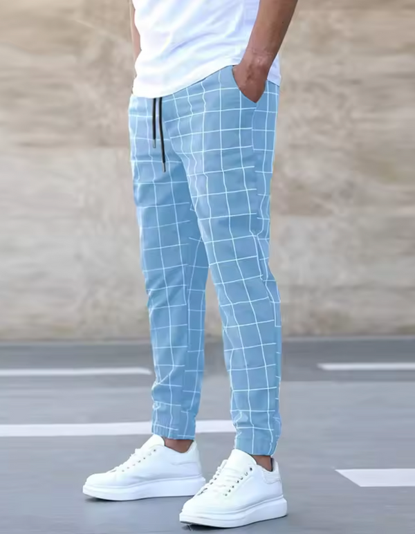 Pantalon Carreaux a Cordon de Serrage zaxx