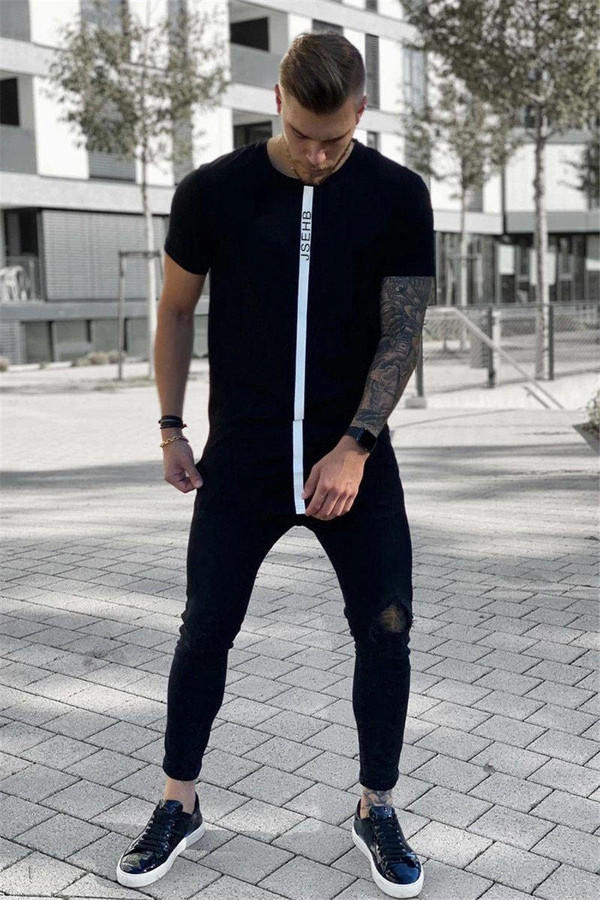 T-shirt Uni a Bande T-shirt Uni a Bande zaxx