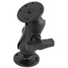 RAM Mounting Systems RAM Mount 1.5" Ball Mount w/Short Double Socket Arm & 2/2.5" Round Bases [RAM-101U-B] MyGreenOutdoors