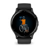 Venu® 3, Slate Stainless Steel Bezel with Black Case and Silicone Band