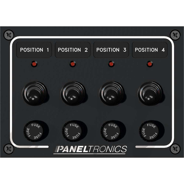 Paneltronics Paneltronics Waterproof Panel - DC 4-Position Toggle Switch & Fuse w/LEDs [9960008B] 9960008B MyGreenOutdoors