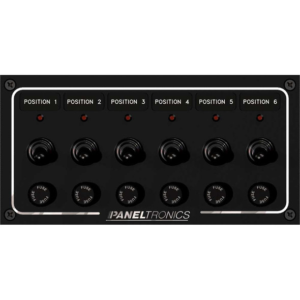 Paneltronics Paneltronics Waterproof Panel - DC 6-Position Toggle Switch & Fuse w/LEDs [9960009B] 9960009B MyGreenOutdoors