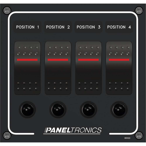 Paneltronics Paneltronics Waterproof Panel - DC 4-Position Illuminated Rocker Switch & Circuit Breaker [9960022B] 9960022B MyGreenOutdoors