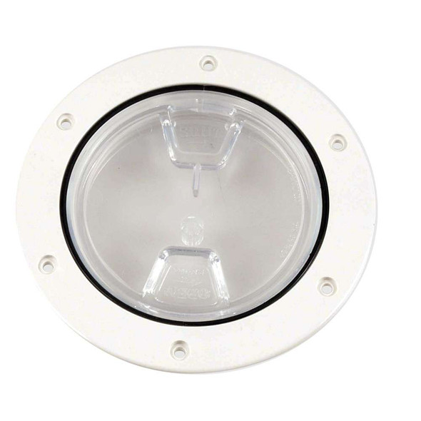 Beckson Marine Beckson 4" Clear Center Screw-Out Deck Plate - White [DP40-W-C] DP40-W-C MyGreenOutdoors